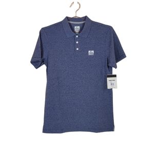 REEF Blue Cobb Pique Embroidered Logo Polo Shirt Size S